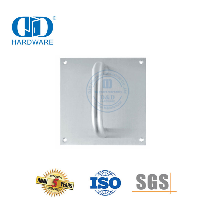 Herrajes para puertas de acero inoxidable, placa de señal, manija de palanca, tirador de puerta de metal para exteriores comerciales, DDPH021