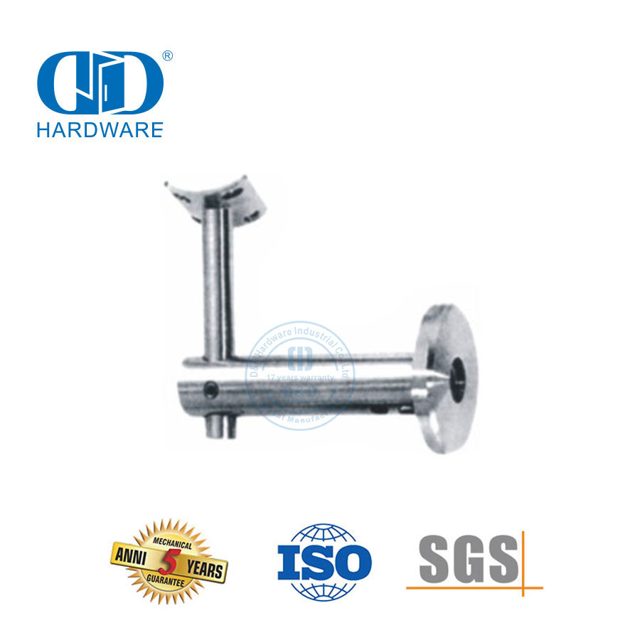 Escaleras Accesorios para escaleras Montaje de vidrio de acero inoxidable Soporte de barandilla Soporte de barandilla de pared-DDHB005