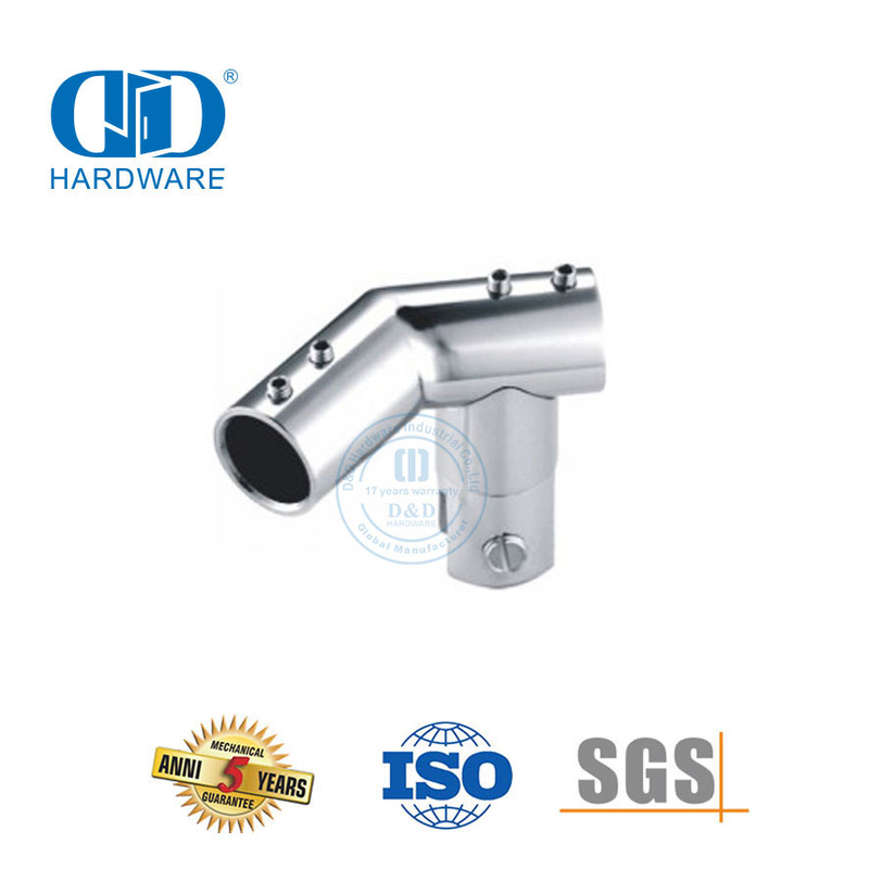 Conector de vidrio de espejo de tubo a tubo ajustable de acero inoxidable Conector de soporte de panel de vidrio-DDSC039