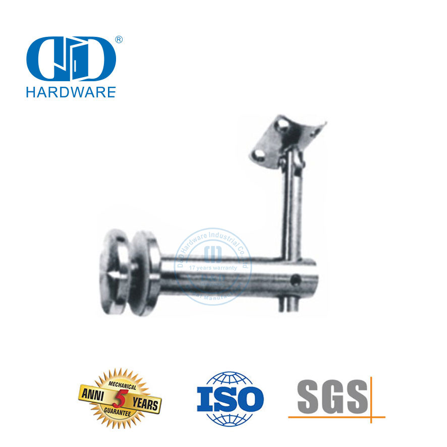 Soporte de barandilla de barandilla de acero inoxidable Soporte de abrazadera de hardware de vidrio Soporte de pared-DDHB006