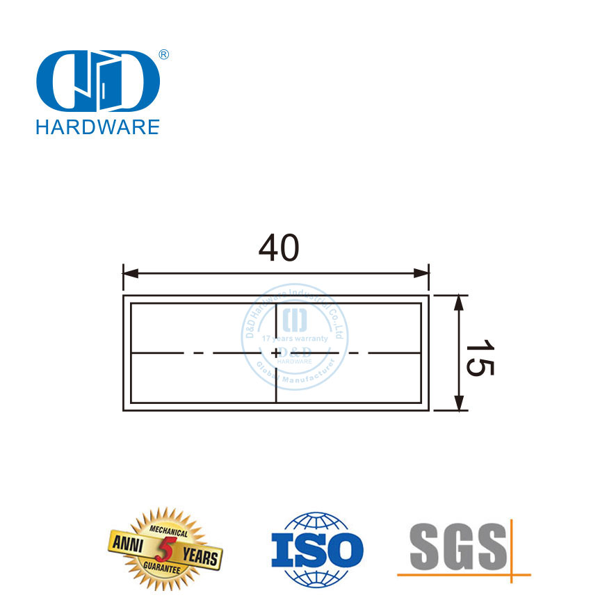 Accesorios de hardware de vidrio de acero inoxidable Herrajes para muebles Puerta corrediza de baño Tubo cuadrado-DDSL001-9