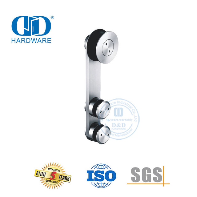 Accesorios de vidrio duraderos de acero inoxidable, puerta corrediza de vidrio con rodillo colgante para puerta de baño-DDGS003