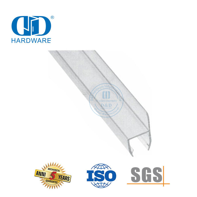 Accesorio de puerta de vidrio para el hogar Tira de sellado de goma de silicona impermeable Tira de sellado magnético-DDWS009