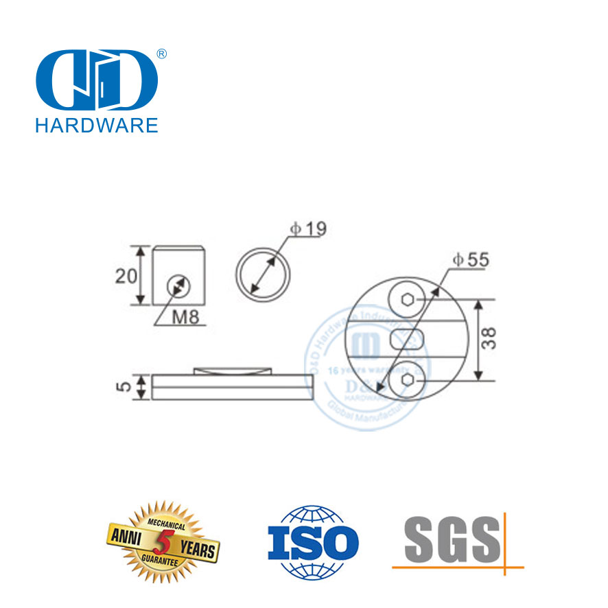Conector de vidrio de 90 grados, Hardware de vidrio de acero inoxidable, accesorios de baño, montaje de vidrio para puerta corredera-DDGS113