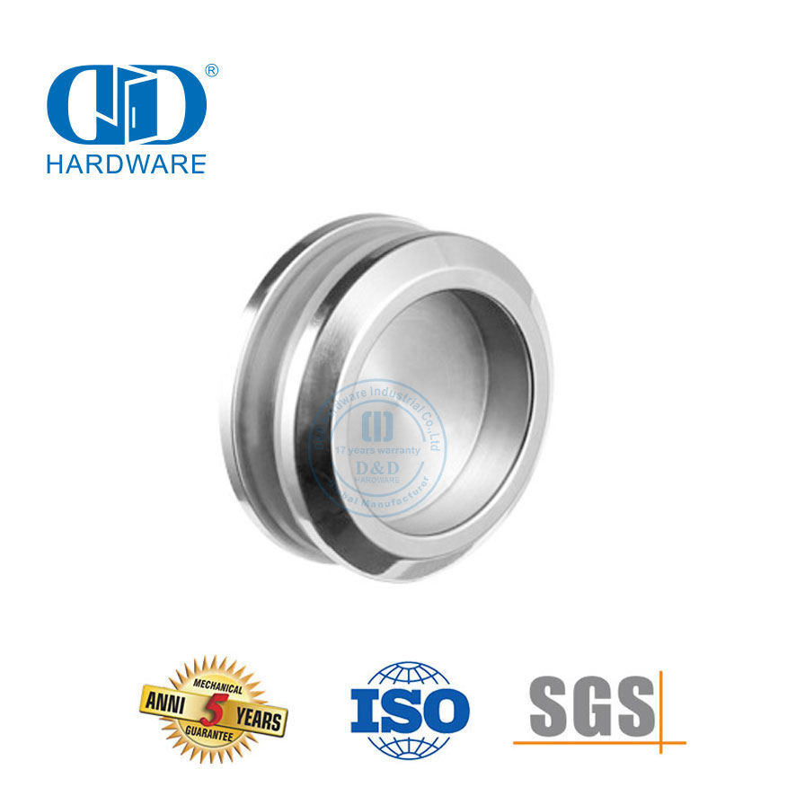 Diseño de moda Espejo Acabado satinado Herrajes para puertas corredizas de vidrio Manija ahuecada Cerradura para puerta corrediza de vidrio-DDSK014