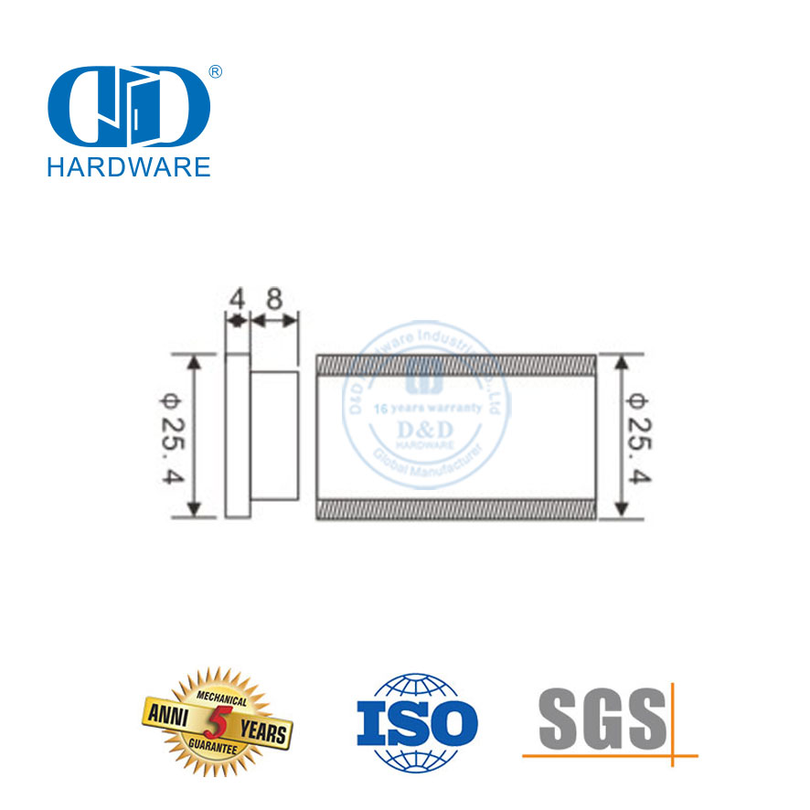 El tapón de tubo de cierre de boquilla, herrajes de vidrio de acero inoxidable, juego de accesorios de vidrio, tubo de puerta corredera para lavabo de baño-DDGS125