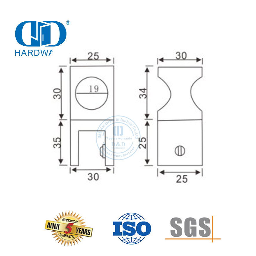 Conector de clip de abrazadera de esquina de tubo ajustable de acero inoxidable Sistema de cabina de ducha comercial-DDSC030