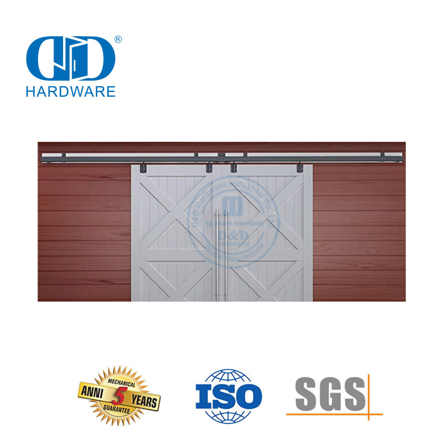 Herrajes para puertas corredizas modernas de acero inoxidable, herrajes para puertas de granero de alta resistencia, herrajes para rodillos para Hotel-DDBD040