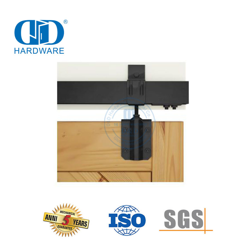 Herrajes para puertas de bolsillo de acero inoxidable, doble deslizamiento montado en la pared, herrajes para puertas de granero de alta resistencia, Kit de engranajes de rodillos-DDBD039