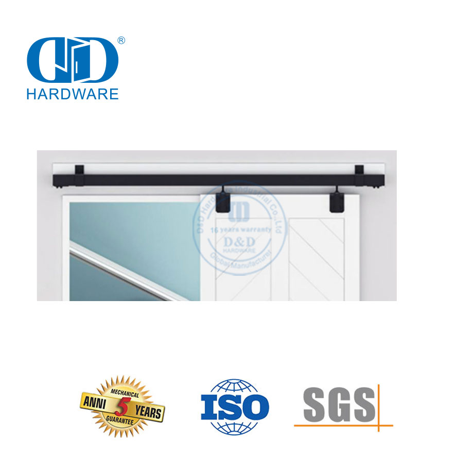 Kit de riel de metal resistente de acero inoxidable, colgador doblado, herrajes para puertas corredizas de Granero, herrajes para puertas de granero de madera-DDBD035