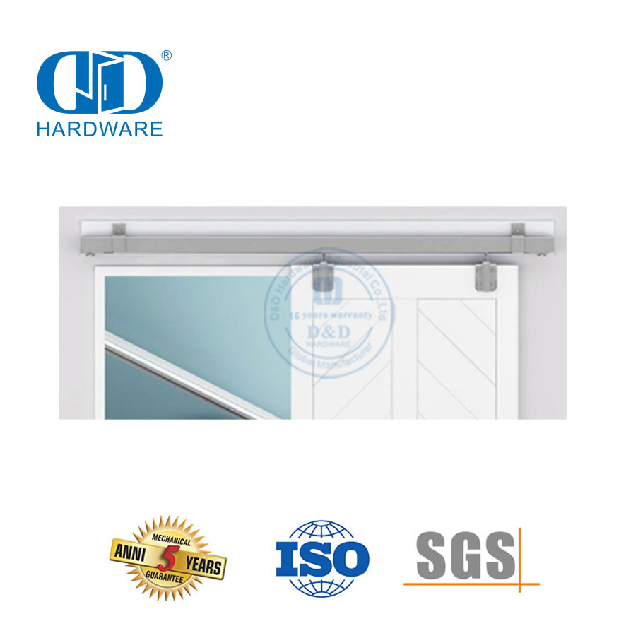 Herrajes para puertas de granero exteriores de casa con puertas corredizas de alta resistencia de diseño minimalista de acero inoxidable-DDBD036