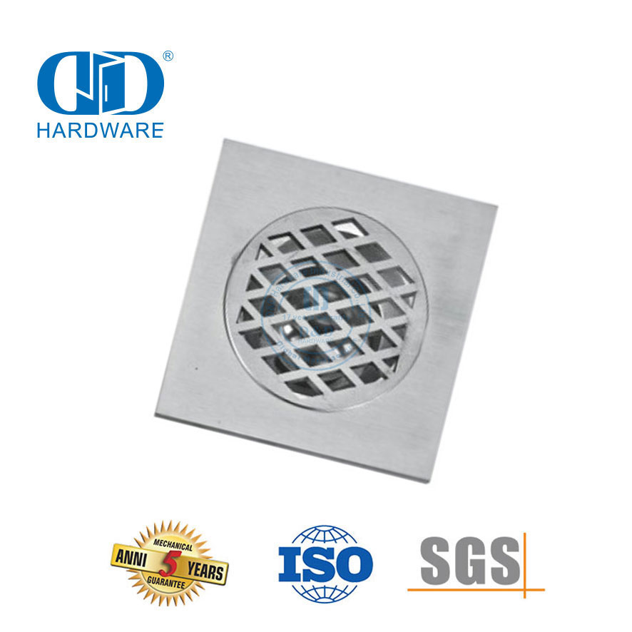 Accesorios de baño cromados de acero inoxidable Drenaje de piso comercial para apartamentos de hotel-DDFD0013