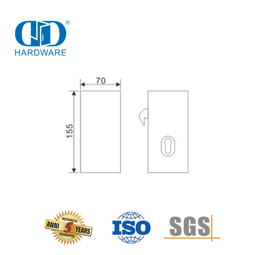 Accesorios de puerta de hardware de bisagra de cerradura de puerta de vidrio corrediza doble individual de acero inoxidable de seguridad-DDGL004