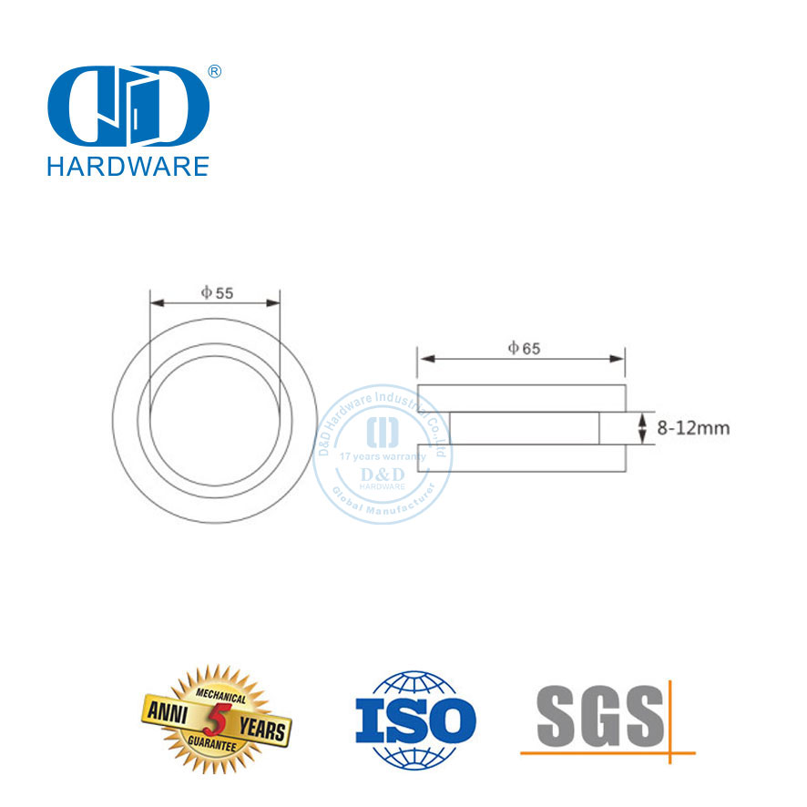 Herrajes para puertas correderas de acero inoxidable, accesorios para muebles, perilla de puerta corrediza de vidrio, manija ahuecada-DDSK016
