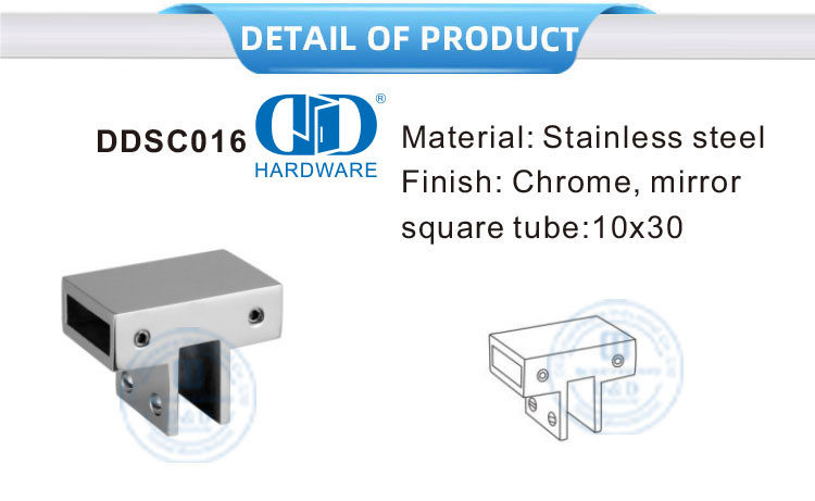 Soporte de baño de acero inoxidable Conector de panel de vidrio Hardware de puerta de vidrio Sistema de cabina de ducha-DDSC016