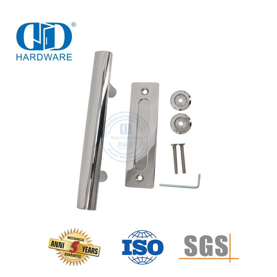 Accesorios para puertas de armario con acabado Pss de acero inoxidable, tirador de granero, tirador tubular, DDBD101 PSS
