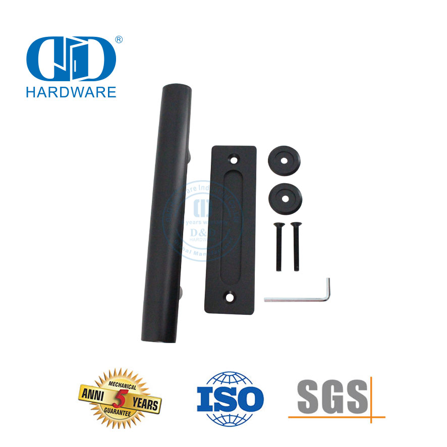 Tirador de puerta de acero inoxidable negro mate Manija de puerta comercial Manija de palanca hueca-DDBD101 MB