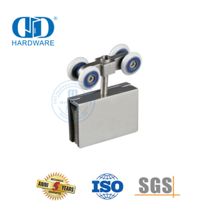 Abrazadera de puerta de acero inoxidable, rodillo colgante para puerta corredera, juego de accesorios de montaje de vidrio para baño-DDGS162
