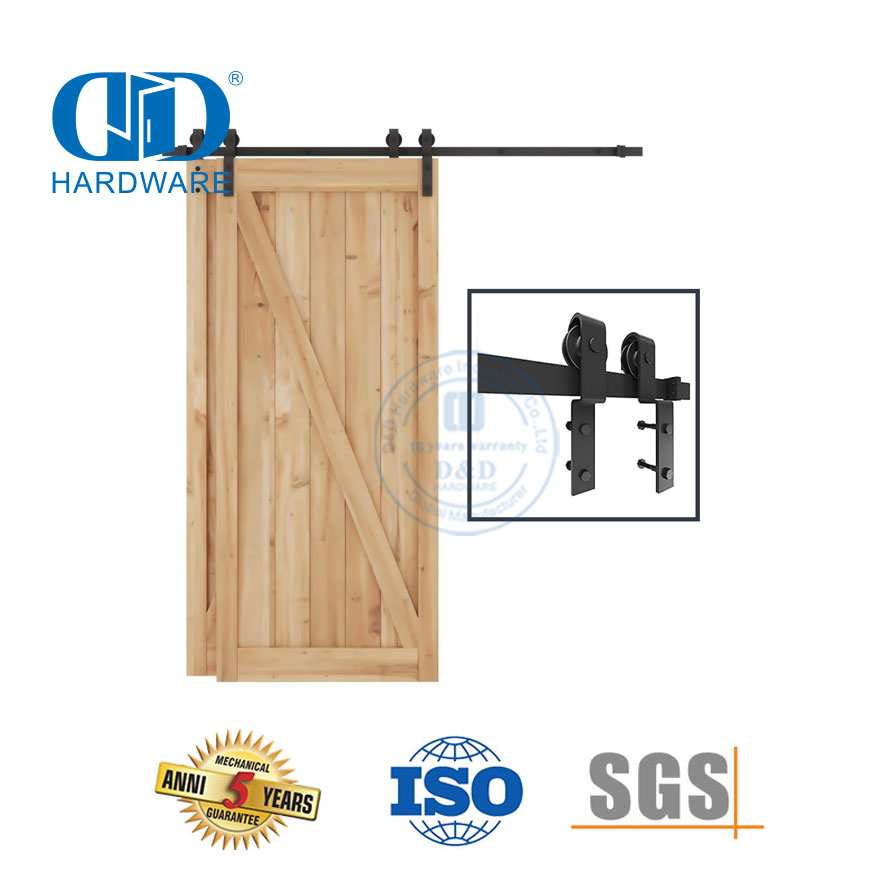 Riel de puerta de granero de acero inoxidable, accesorios de herrajes para puertas de madera extraíbles, Riel de puerta corredera para el hogar-DDBD020