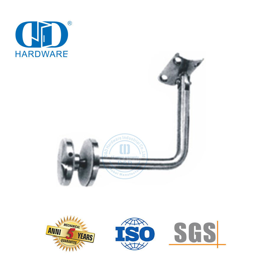 Soporte de pared de barandilla de escalera de acero inoxidable Soporte de montaje en pared Soporte de pasamanos de montaje de vidrio-DDHB003