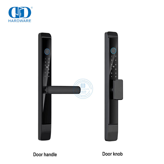Teclado con pantalla táctil Cerradura de puerta de entrada sin llave con huella digital inteligente digital con manija reversible -DDDL010