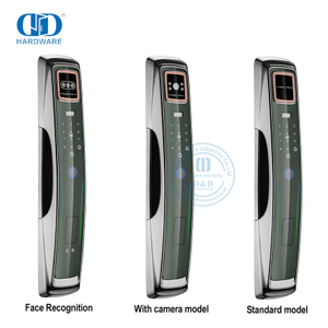 Fabricante WiFi Tarjeta digital Seguridad Caja fuerte Huella digital electrónica Control remoto Cerradura de puerta inteligente con cámara y audio -DDEL009