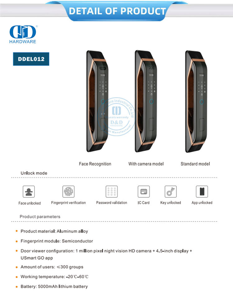 cerradura de puerta inteligente con intercomunicador