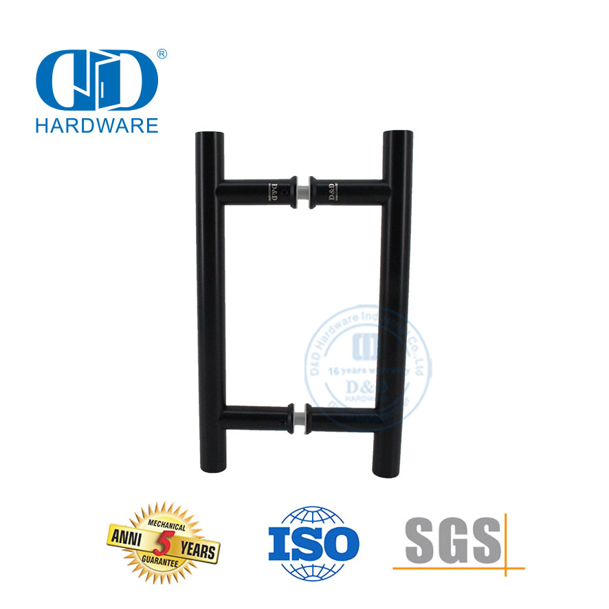 Tirador accesorio para puerta de vidrio en forma de H, negro mate, estilo clásico, DDPH001-A Φ22-Negro