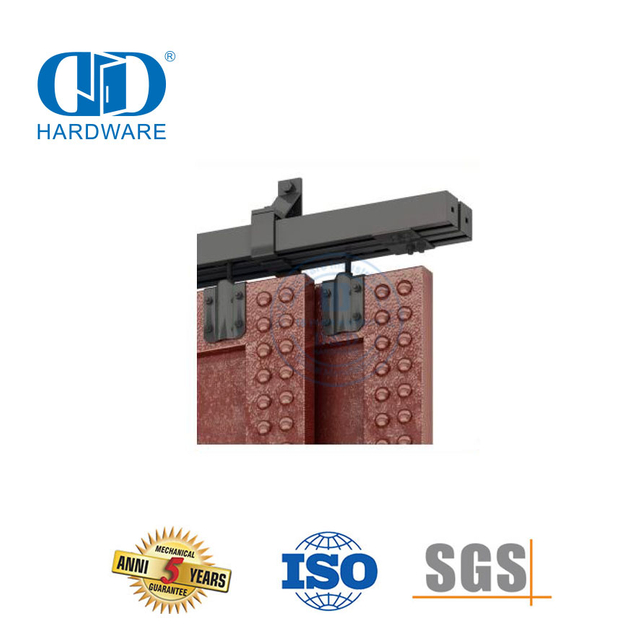 Herrajes para puertas duraderos y resistentes personalizados de acero inoxidable Herrajes para puertas corredizas de granero con riel negro-DDBD042