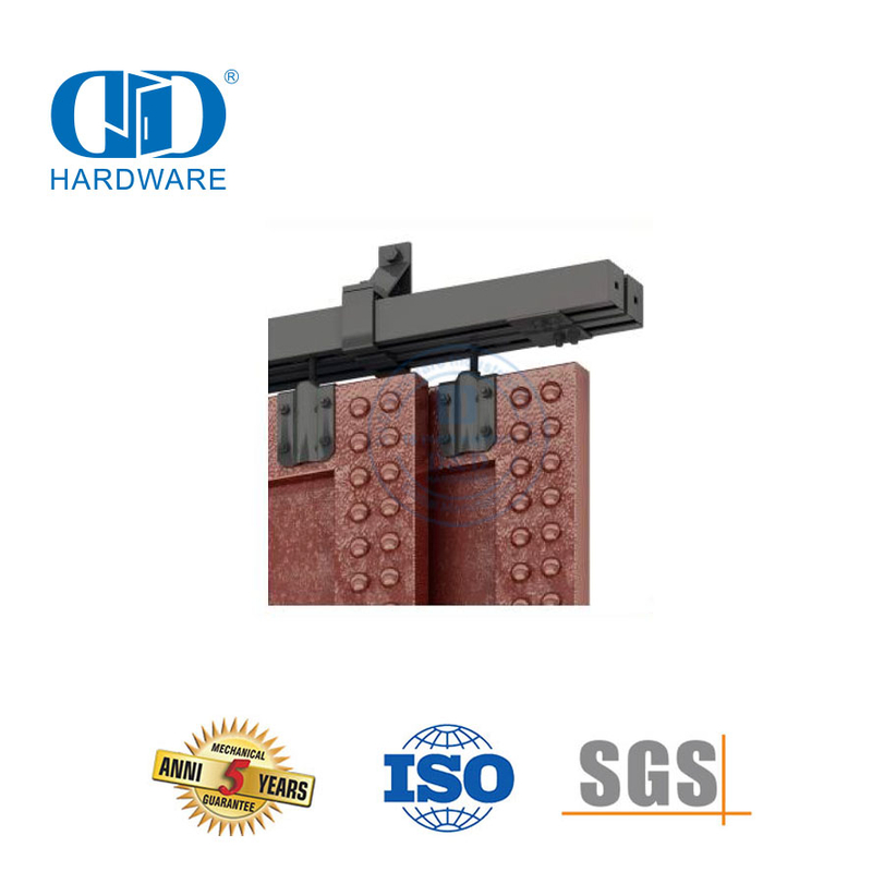Herrajes para puertas duraderos y resistentes personalizados de acero inoxidable Herrajes para puertas corredizas de granero con riel negro-DDBD042