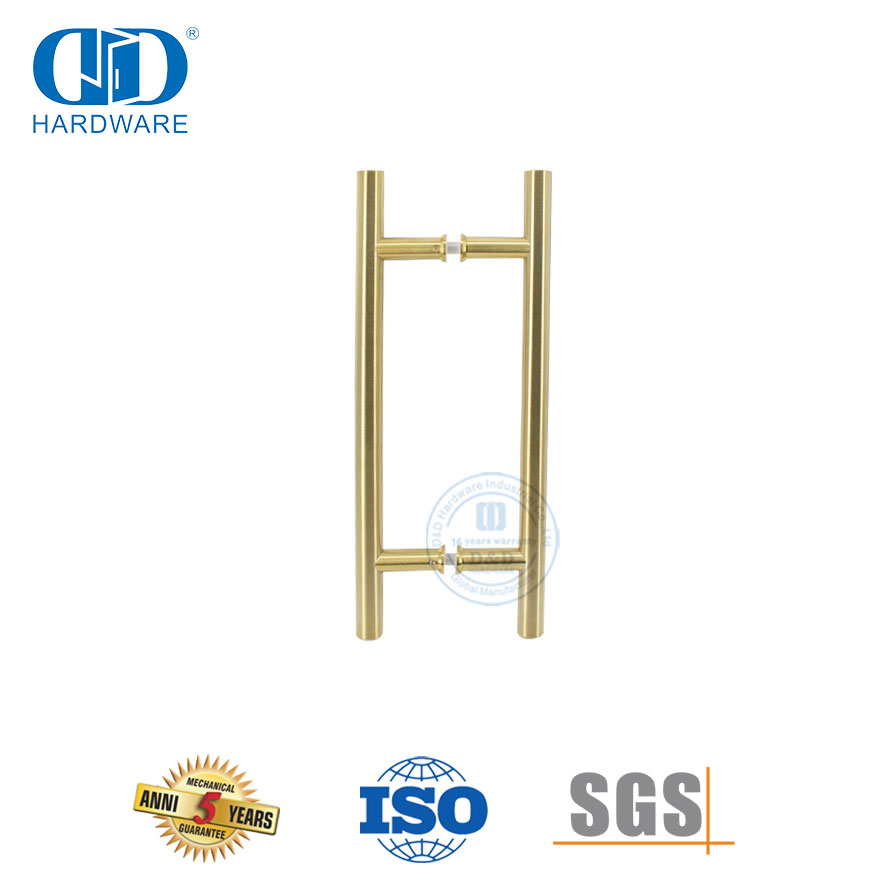 Manija de puerta de vidrio para baño doméstico de estilo de lujo duradero más vendida-DDPH001-D-PVD