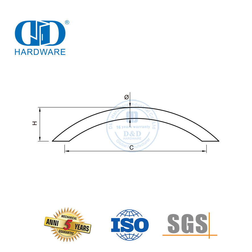 Gran oferta, tiradores y perillas modernos para puertas de armarios de acero inoxidable, tiradores para muebles de armario y cajones de cocina, Handles-DDFH002