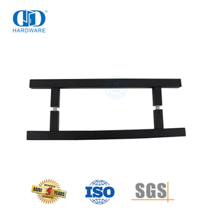Tirador de acero inoxidable con acabado negro mate para puerta de vidrio residencial-DDPH016-D-MB