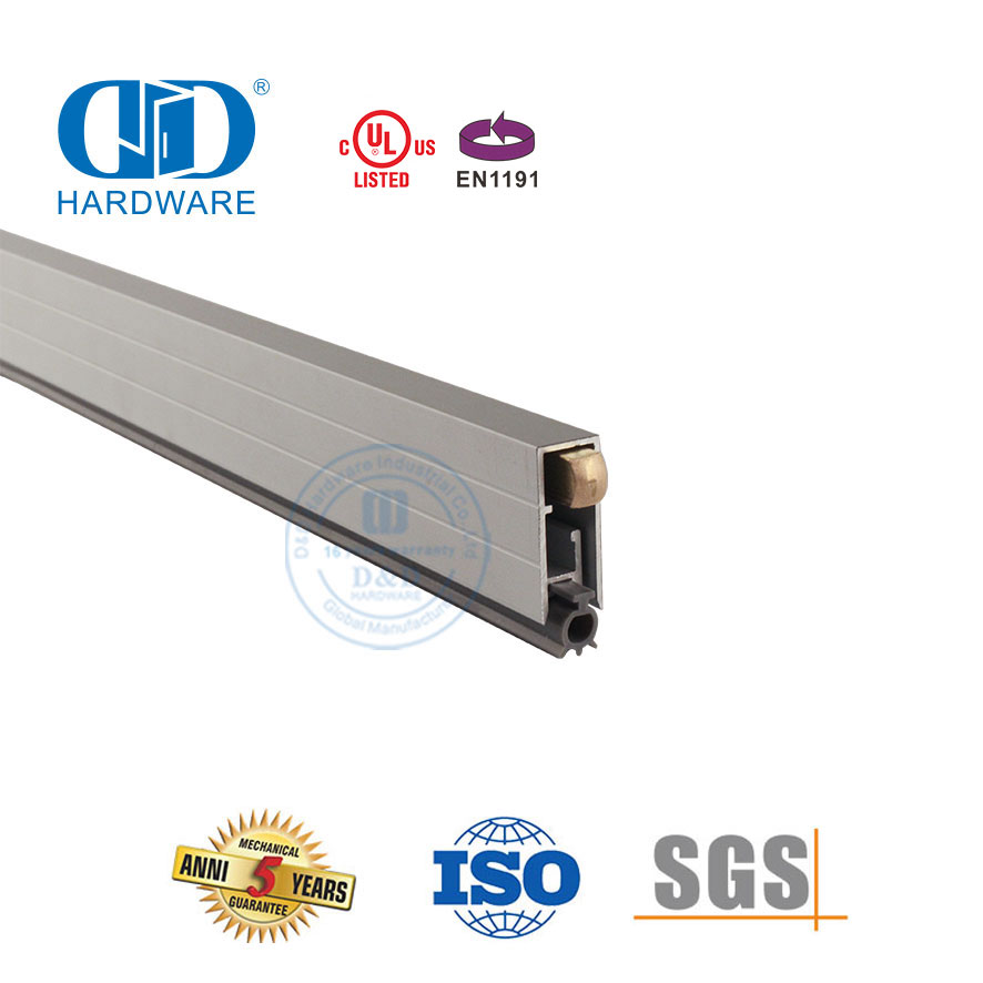 Sello inferior de puerta corrediza de aluminio anodizado a prueba de sonido para trabajo mediano, burlete, sello inferior-DDBS001