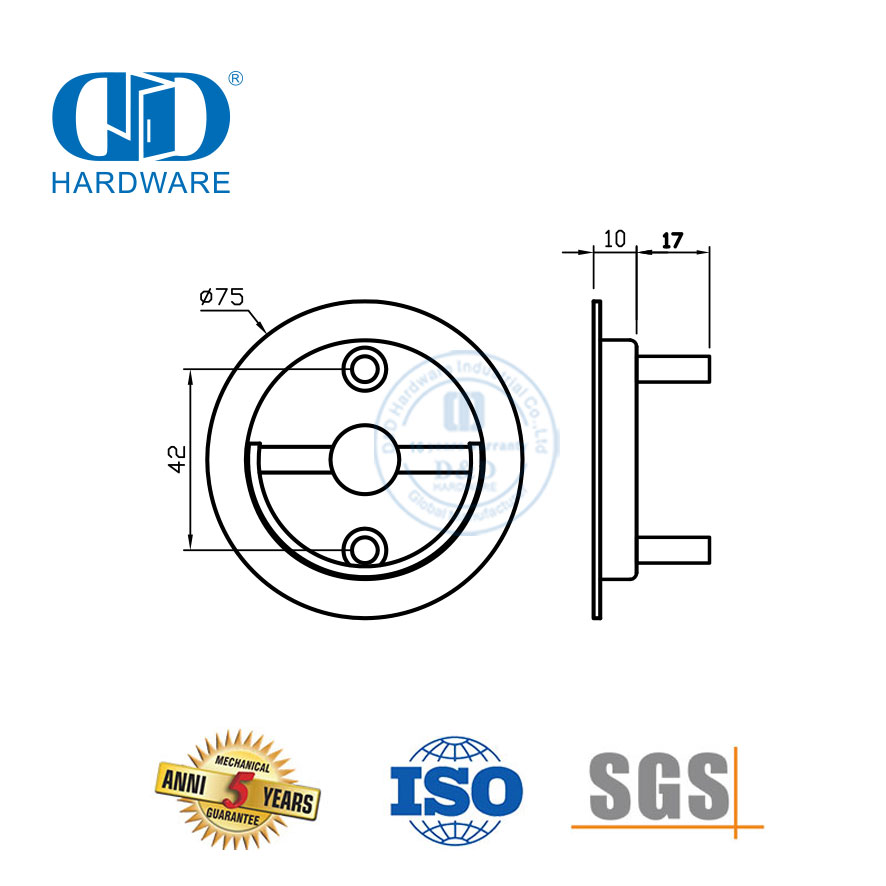 Tirador empotrado oculto para muebles de cajón de gabinete de acero inoxidable 304, fabricante de China -DDFH067