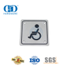 Placa de señalización de tipo cuadrado Placa de señalización de desactivación de acero inoxidable Placa de señalización de baño para discapacitados-DDSP001-Disabled