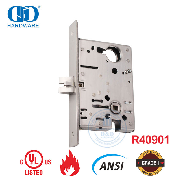 Cerradura de embutir de puerta de cilindro de cerrojo de alta seguridad estándar americano ANSI para Hotel-DDAL01