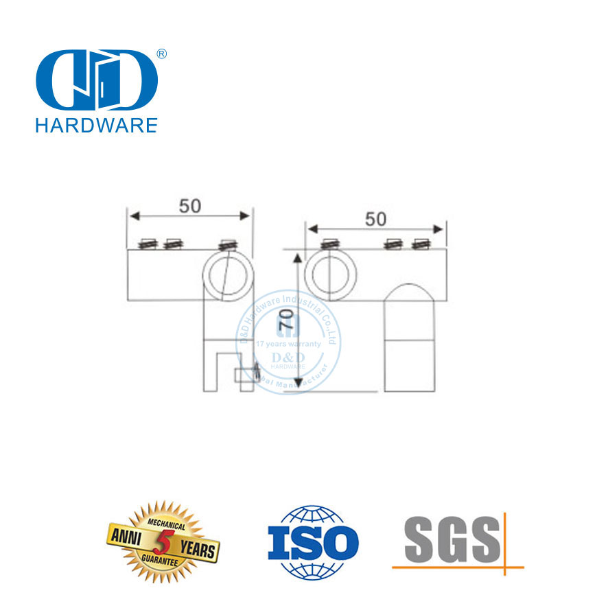 Conector giratorio plegable de hardware marino superior de acero inoxidable Accesorios Conector de soporte de panel de vidrio-DDSC040
