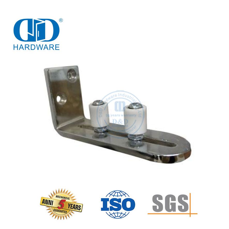 Guía de piso inferior de puerta de granero corrediza con rodillo ajustable negro europeo de acero inoxidable-DDBD088