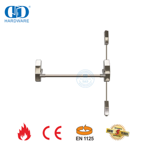 Dispositivo de salida de pánico resistente al fuego CE de acero inoxidable de alta seguridad con cerradura de varilla de empuje de garantía para puerta metálica de salida de emergencia-DDPD048-CE