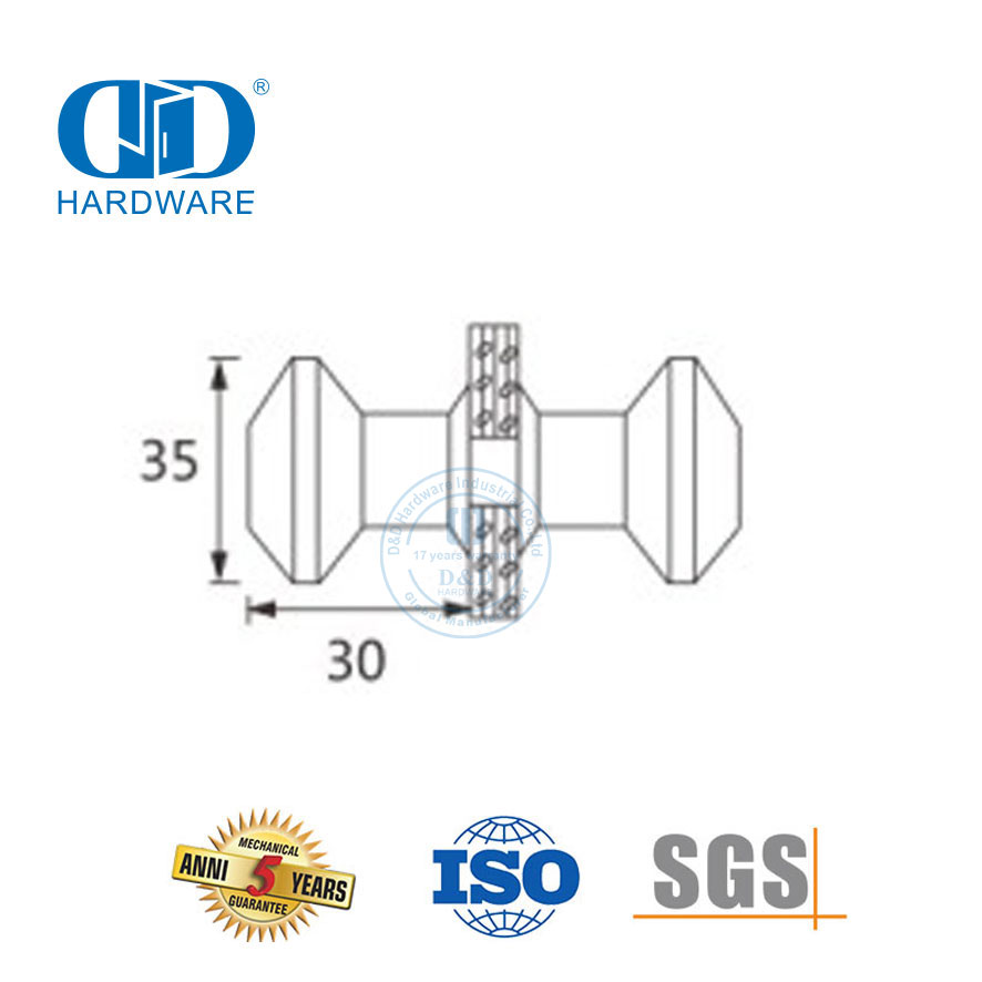 Accesorios de muebles de aluminio Manija de puerta de baño Accesorios de hardware Perilla de puerta de mampara de ducha-DDSK002