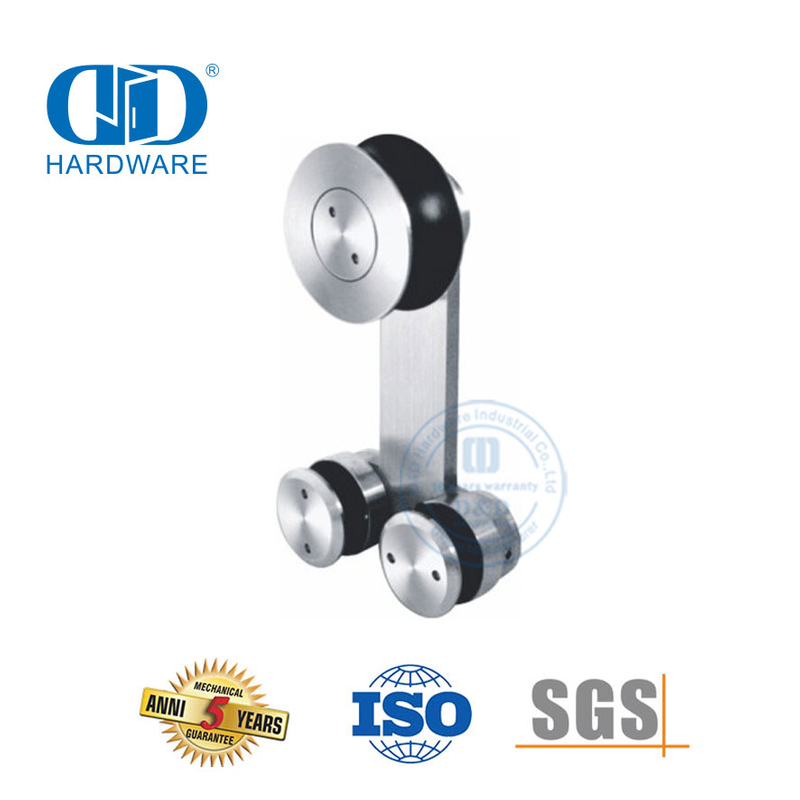 Juego de accesorios industriales de vidrio de acero inoxidable, herrajes para vidrio, herrajes para puertas correderas para puertas de baño-DDGS106