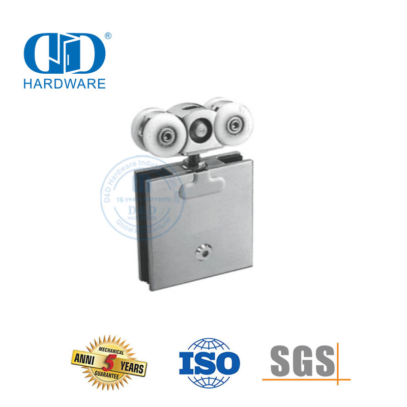 Abrazadera de puerta de alta seguridad, accesorios de vidrio de aluminio de acero inoxidable, herrajes para baño, rodillo para puerta de ducha para puerta corredera-DDGS138