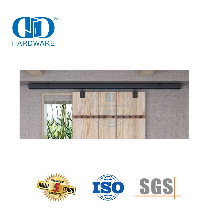 Herrajes para puertas corredizas de granero con rueda de radios grandes de derivación de una sola vía de acero inoxidable de alta resistencia Hardware-DDBD037 de puerta de granero de derivación