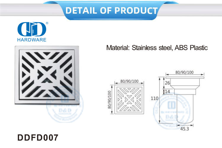 Accesorios para muebles de acero inoxidable Colador de piso Baño Inodoro Cocina Drenaje de piso sanitario-DDFD008