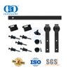 Kit de gabinete de acero inoxidable, accesorios, juego de rieles, herrajes de rodillos de puerta única de madera de Granero corredizo de carbono para puerta Interior-DDBD001