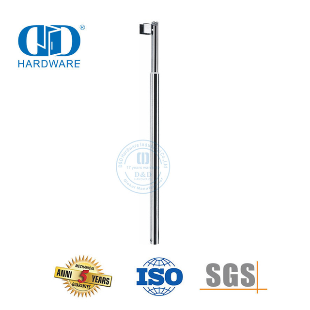 Accesorios de vidrio de acero inoxidable Esquina curva recta Barra de tensión telescópica ajustable flexible para baño-DDSC023