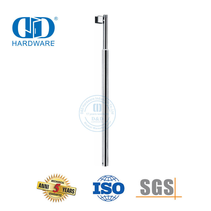 Accesorios de vidrio de acero inoxidable Esquina curva recta Barra de tensión telescópica ajustable flexible para baño-DDSC023