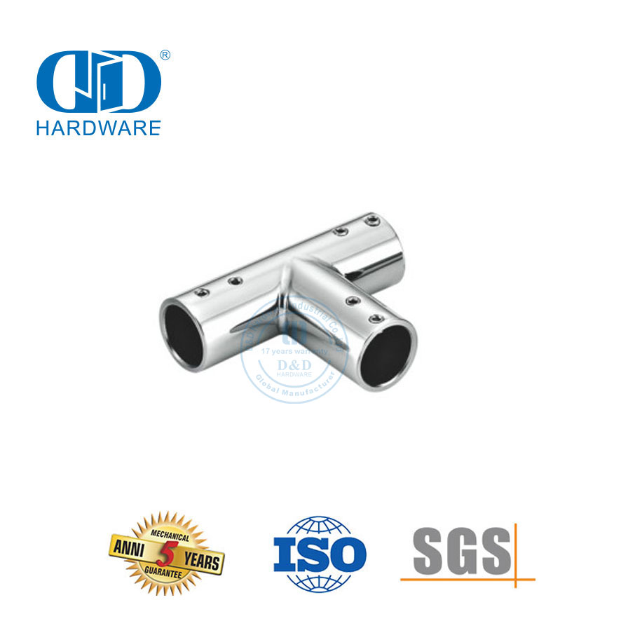 Conector de tubo redondo de acero inoxidable Sistema de cabina de ducha comercial Conector de soporte de panel de vidrio-DDSC036