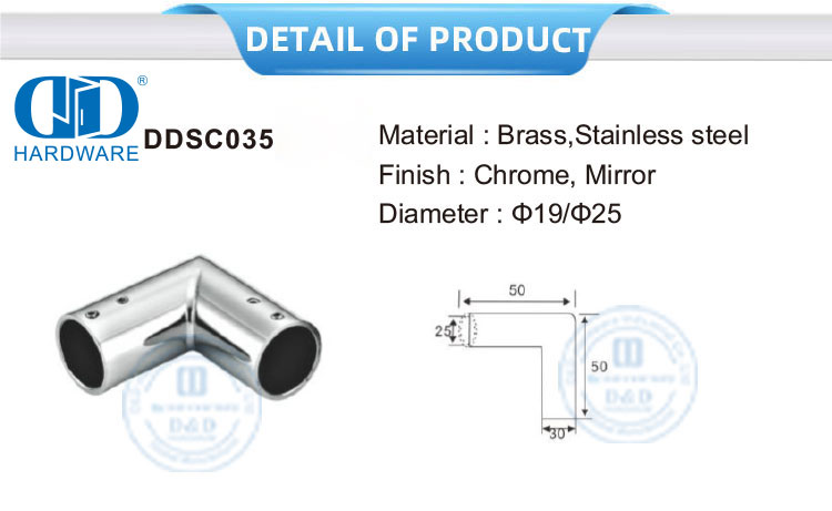 Sistema de cabina de ducha comercial de acero inoxidable, conector de soporte de Panel de vidrio, conector de Clip de abrazadera-DDSC035